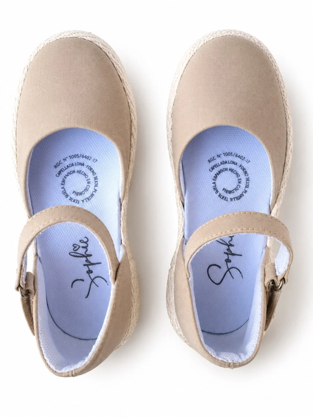 Sophie Girls Platform Mary Jane Shoes – Tan & Cream – Size 29